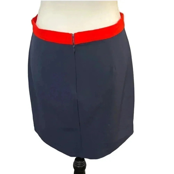 Pixley size M navy eyelet skirt with red waist and scalloped bottom EUC - Picture 5 of 7